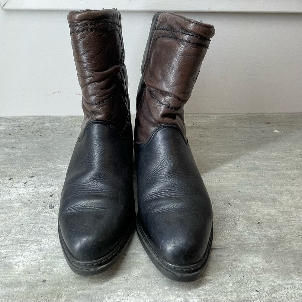 Bastien Waterproof Leather Boots Women 7.5 Black Brown Made in Canada Buckle